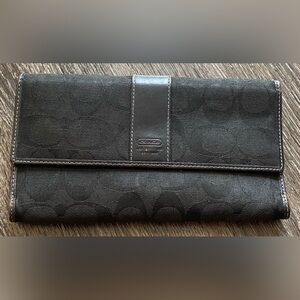 Coach Black Logo Wallet with hole